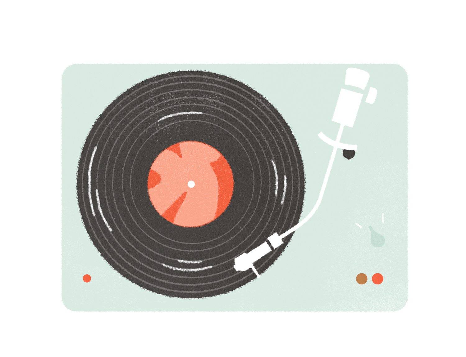 Animated gif illustration of record player playing vinyl LP record